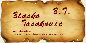 Blaško Tošaković vizit kartica